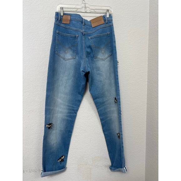 Munthe Occasion Rhinestone Beaded Bee Brooches Boyfriend Jeans Blue - Picture 3 of 6